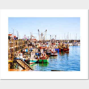 Scarborough Harbour Fishing Boats Posters and Art